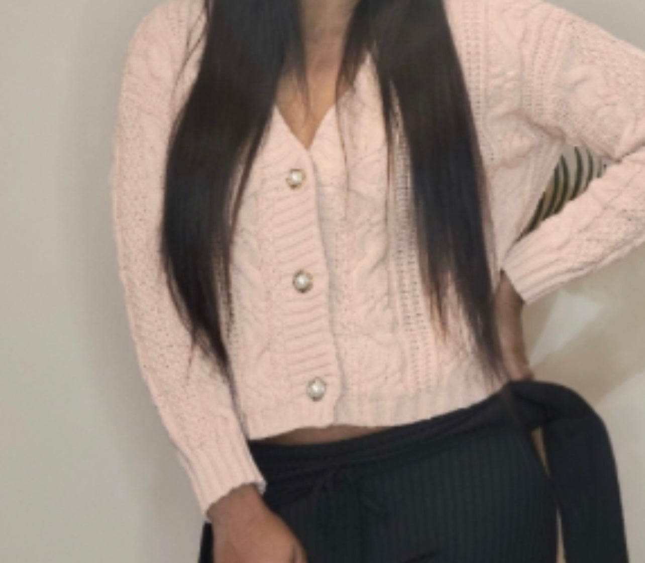 Cable Knit Cropped Cardigan