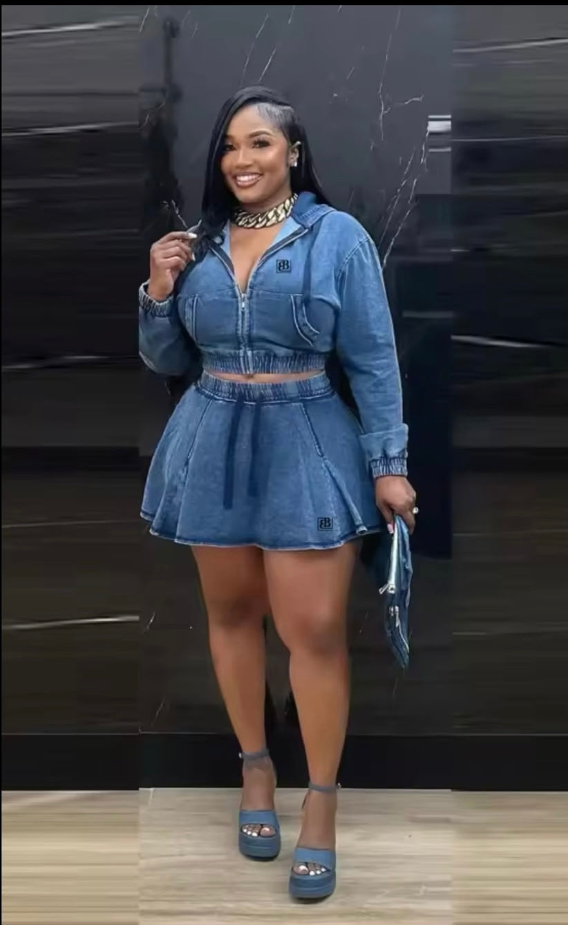 Double B's Starter Jean Skirt Set