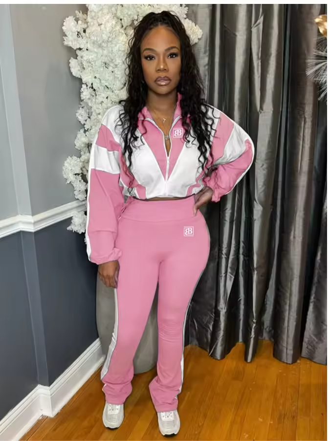 "Bady Bawdy" Cropped Jacket Track Suit