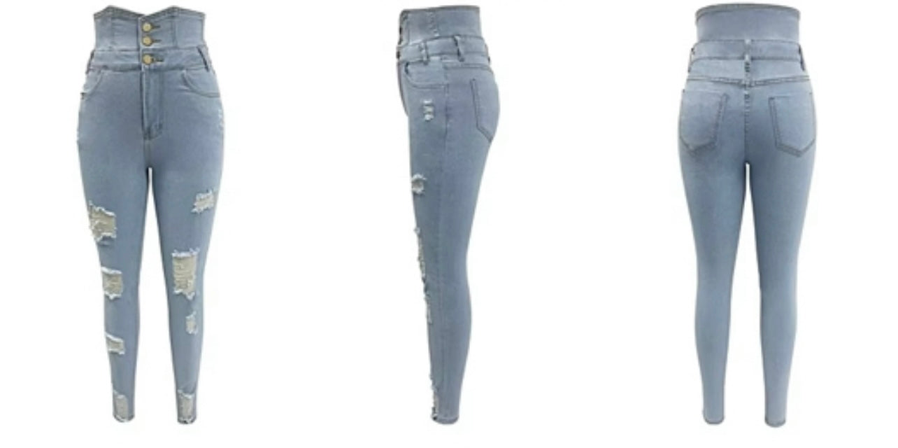 High Waisted Denim Jeans