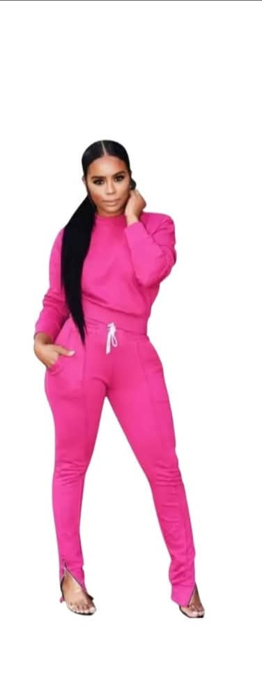 High waisted Zipper Track Suit (Long Sleeve)