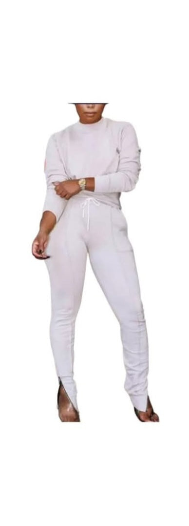 High waisted Zipper Track Suit (Long Sleeve)