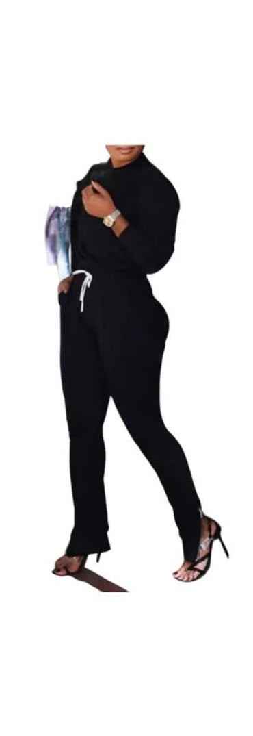 High waisted Zipper Track Suit (Long Sleeve)